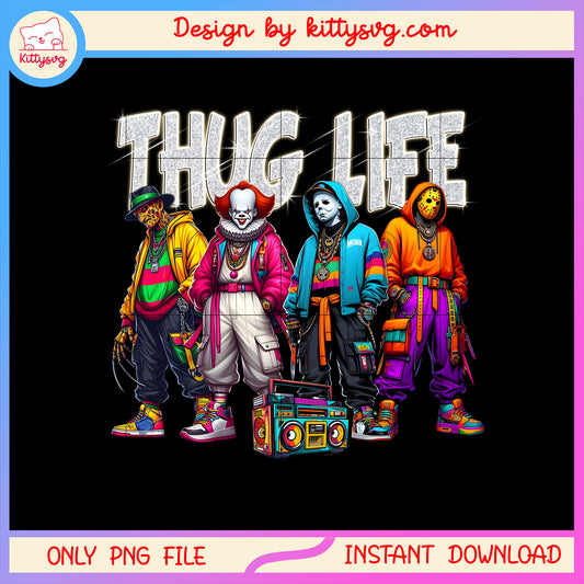 Thug life horror halloween characters png, thug of life png
