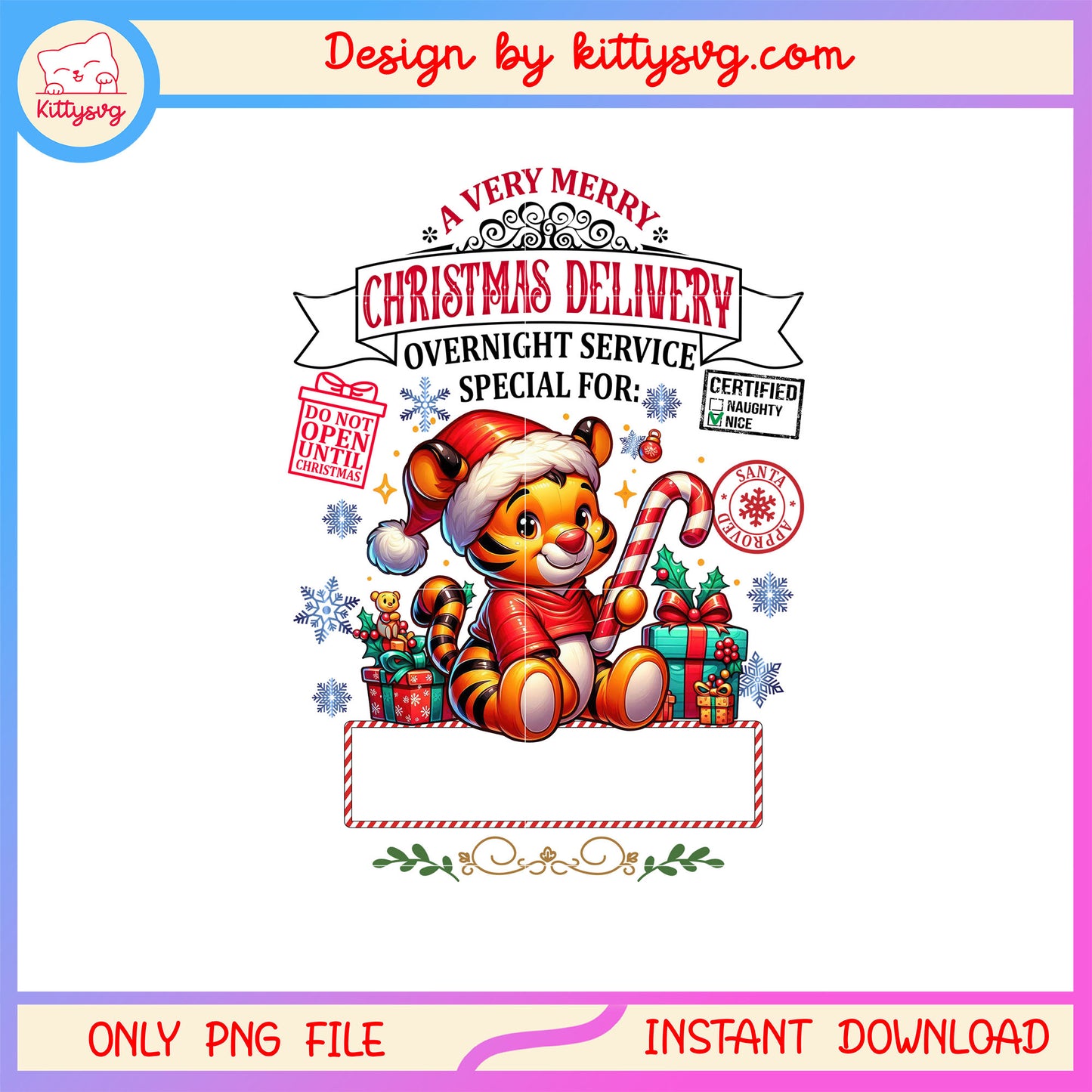 Tigger very merry christmas delivery png, tigger winnie the pooh png
