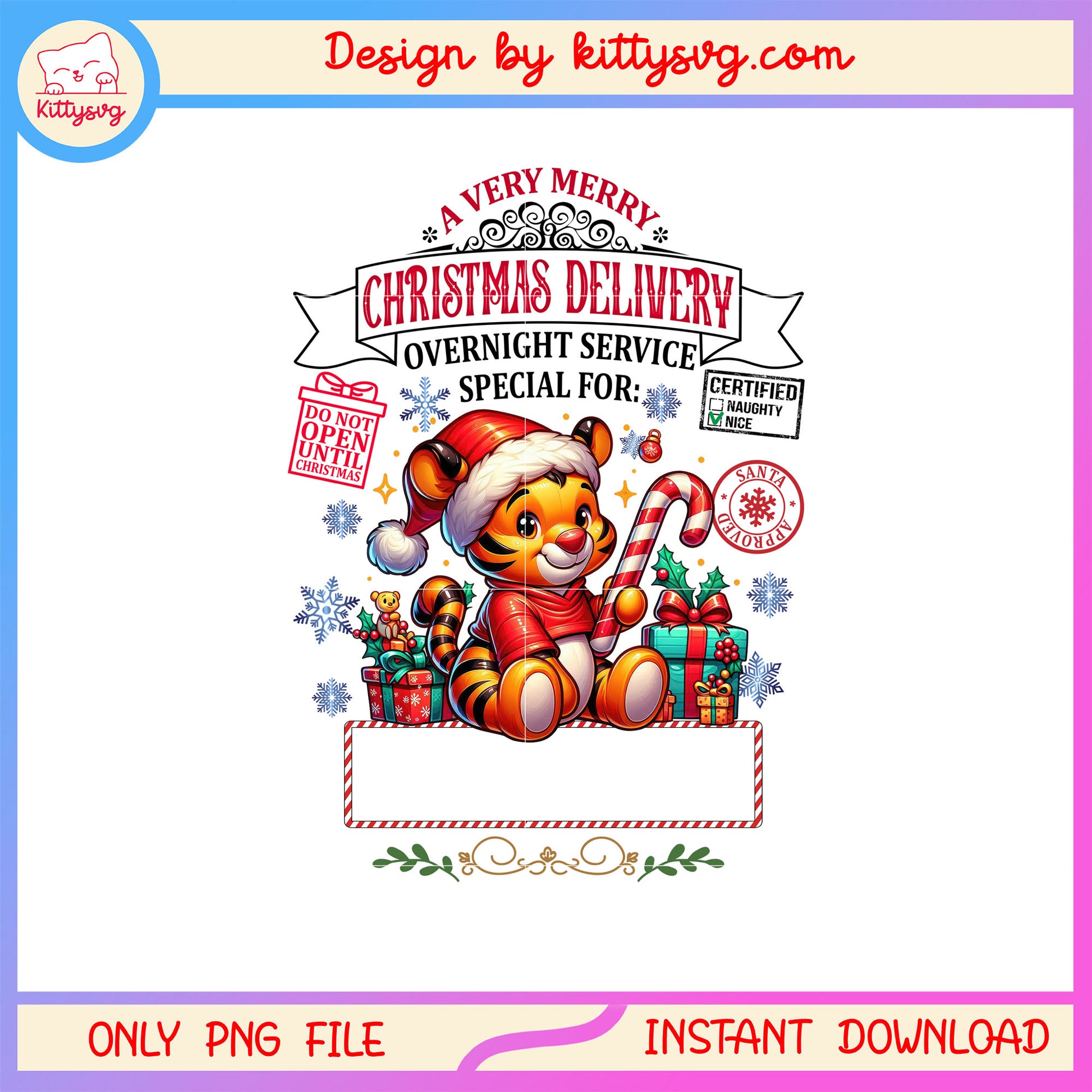 Tigger very merry christmas delivery png, tigger winnie the pooh png