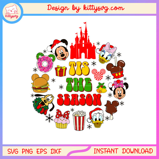 Tis the season disney mickey christmas svg, christmas mickey svg