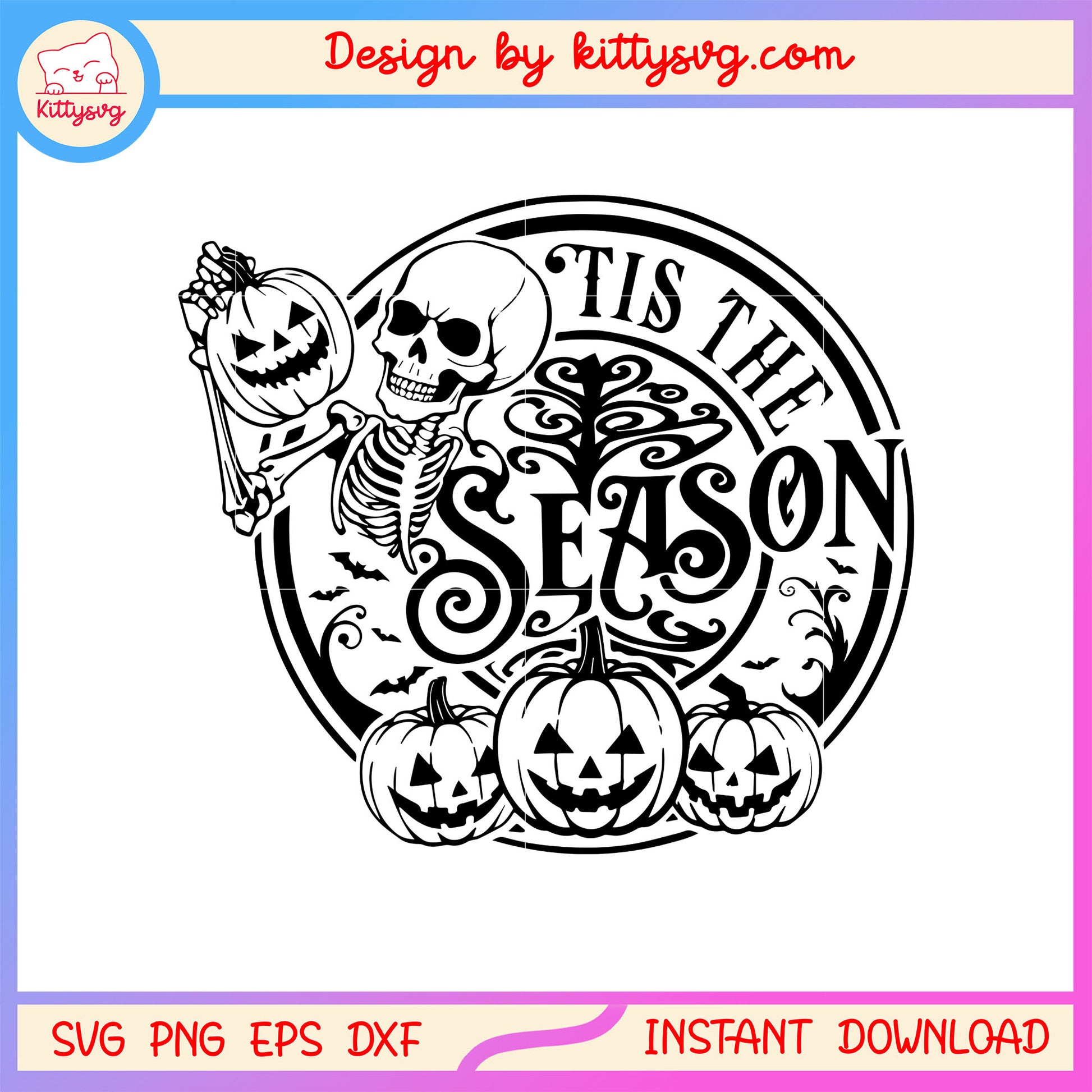 Tis the season halloween vibes design svg, spooky season svg