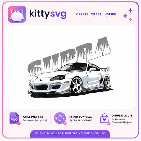 Toyota Supra PNG, JDM Sports Car Clipart, Racing Car PNG