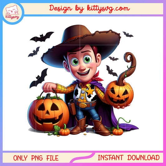 Toy story woody halloween pumpkin png, woody halloween png