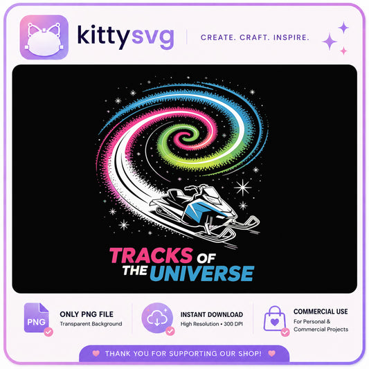Tracks Of The Universe Snowmobile PNG, Galaxy Swirl PNG, Winter PNG