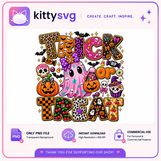Trick Or Treat Halloween Ghost PNG, Cute Ghost Halloween PNG, Spooky PNG