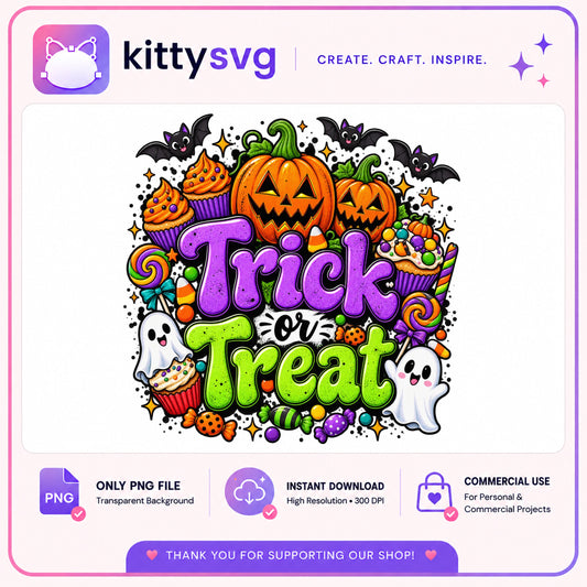Trick Or Treat Halloween PNG, Halloween Candy Ghost PNG, Pumpkin PNG