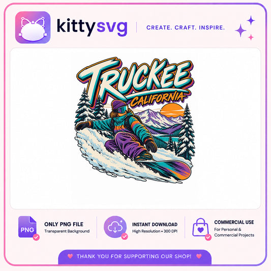 Truckee California Snowboarder PNG, Winter Snow PNG, Ski PNG