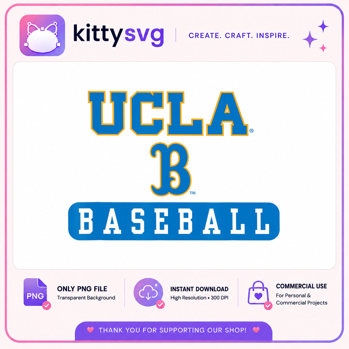 UCLA Baseball PNG, Bruins Baseball Logo PNG, College Sports PNG