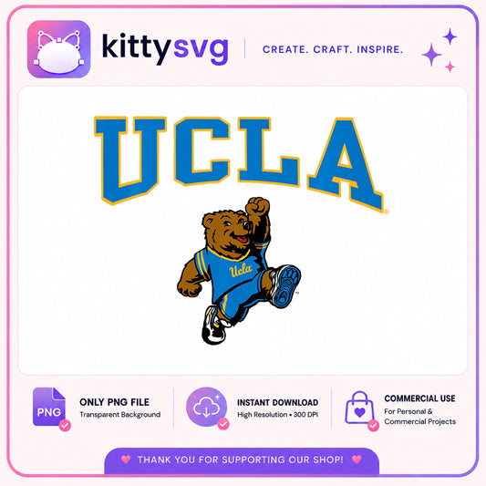 UCLA Bruins Mascot PNG, College Football Bear PNG, Team Logo PNG