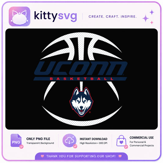 UConn Basketball PNG, Huskies Basketball Logo PNG, NCAA PNG