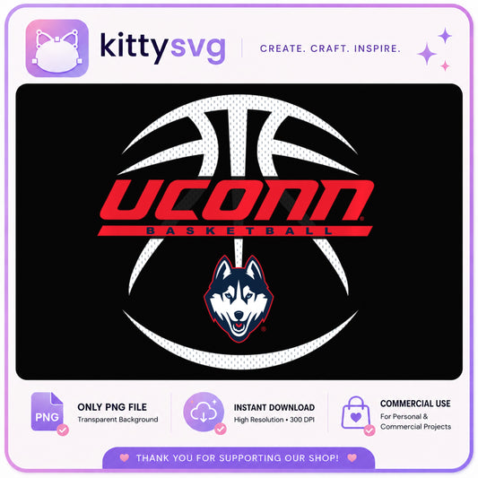 UConn Basketball PNG, Huskies Logo PNG, College Basketball PNG