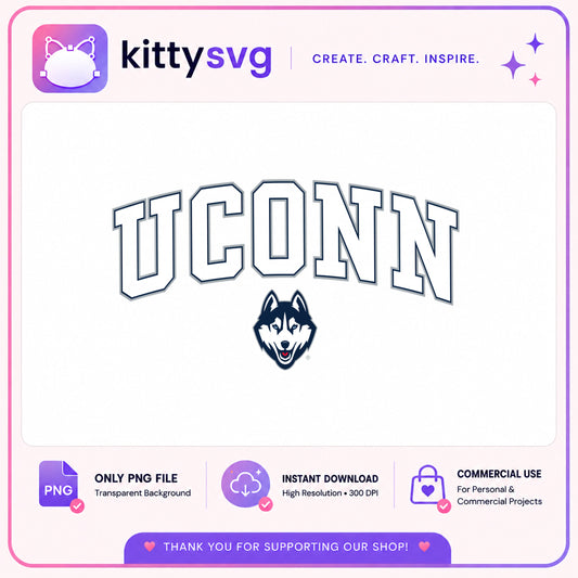 UConn Huskies PNG, Connecticut Huskies Logo, College Sports PNG