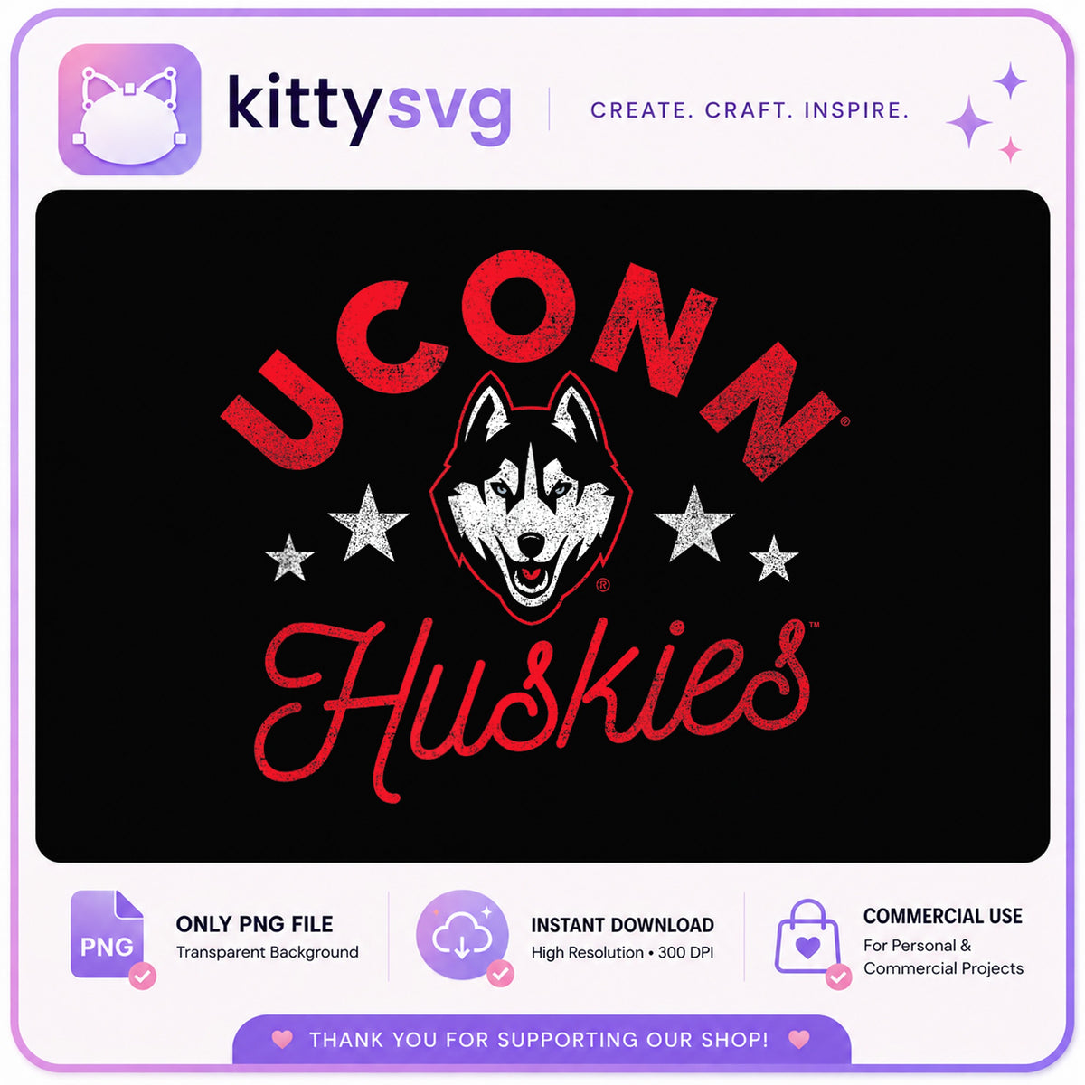 UConn Huskies PNG, Connecticut Huskies Logo PNG, College Sports PNG