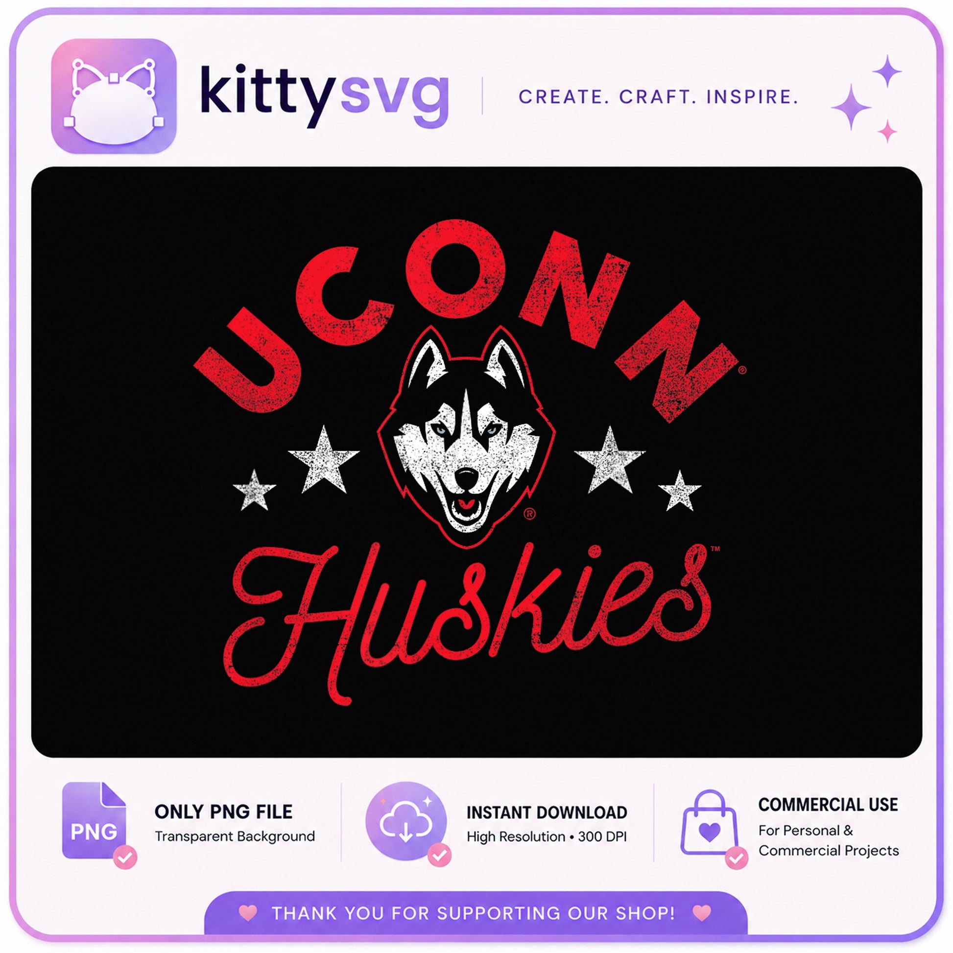 UConn Huskies PNG, Connecticut Huskies Logo PNG, College Sports PNG