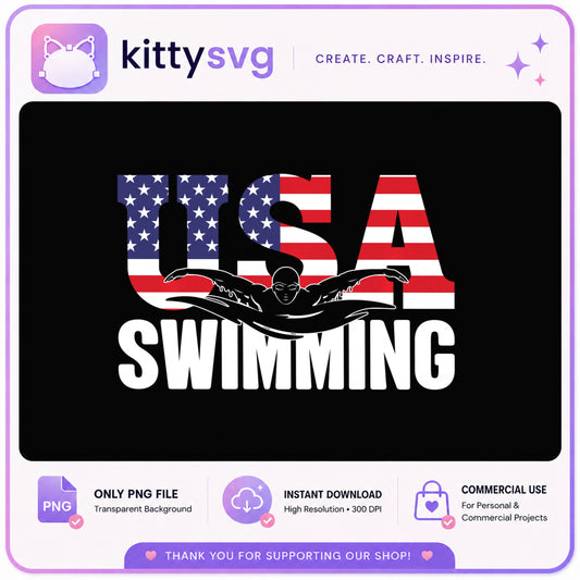 USA Swimming PNG, American Flag Swimmer Shirt, Patriotic PNG