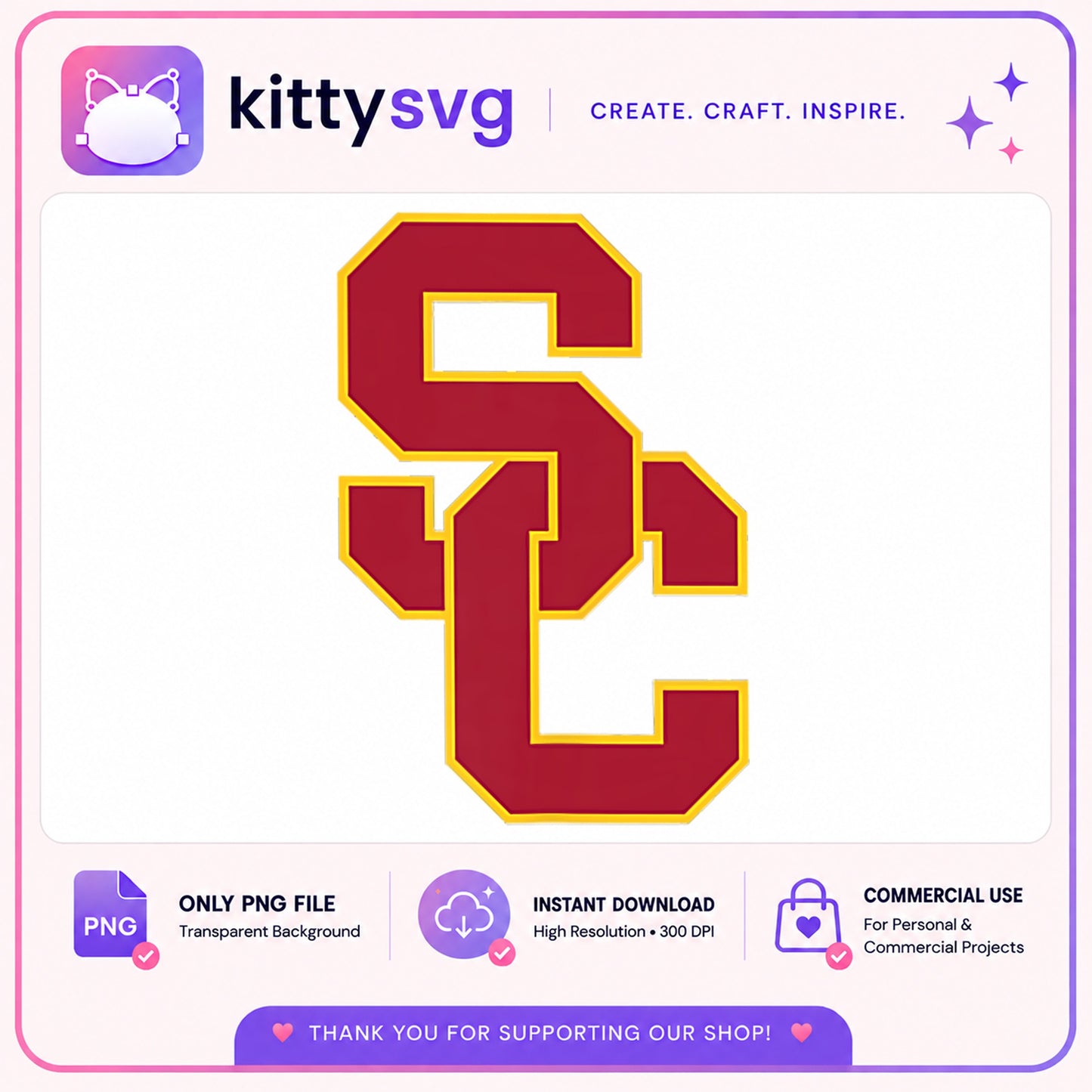USC Trojans Logo PNG, Southern California Football, College PNG