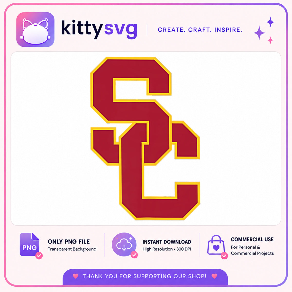 USC Trojans Logo PNG, Southern California Football, College PNG