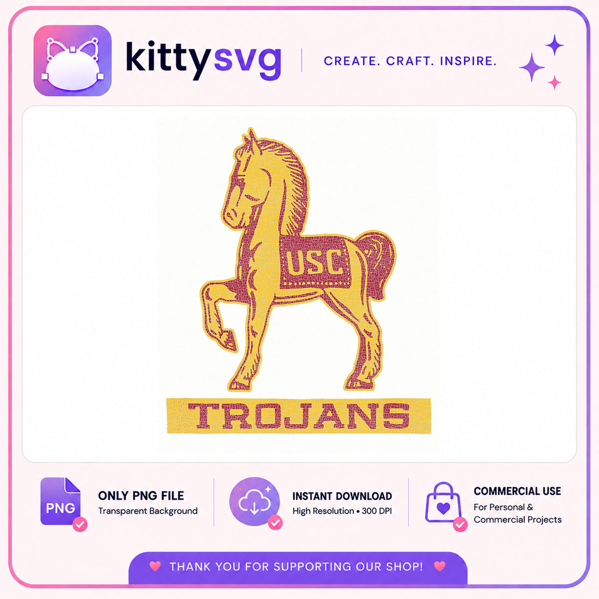 USC Trojans PNG, Trojans Horse Clipart, College Football PNG