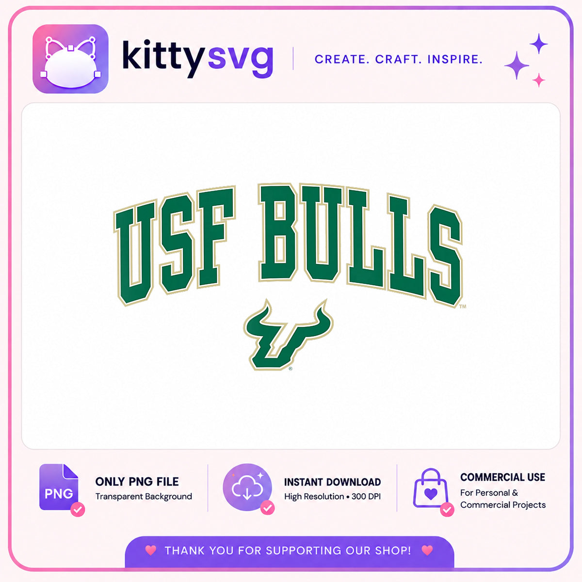 USF Bulls PNG, South Florida Bulls Logo, College Football PNG