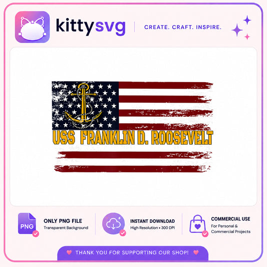 USS Franklin D Roosevelt PNG, Navy Ship American Flag PNG, Veteran PNG