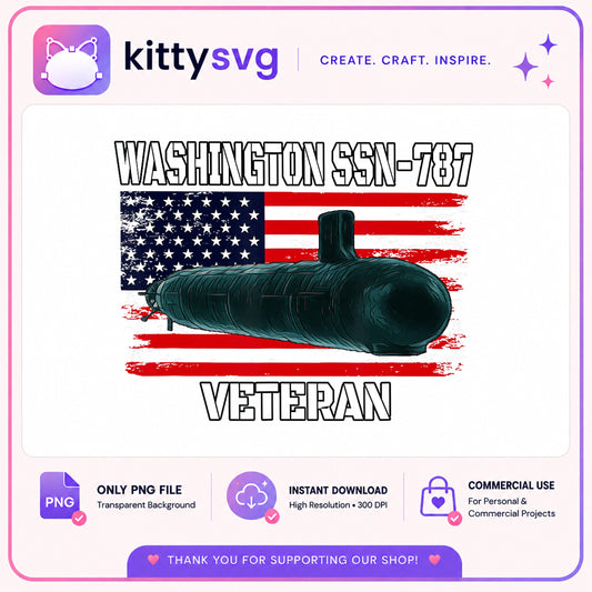 USS Washington SSN-787 Submarine Veteran PNG, Navy Veteran PNG, Military PNG
