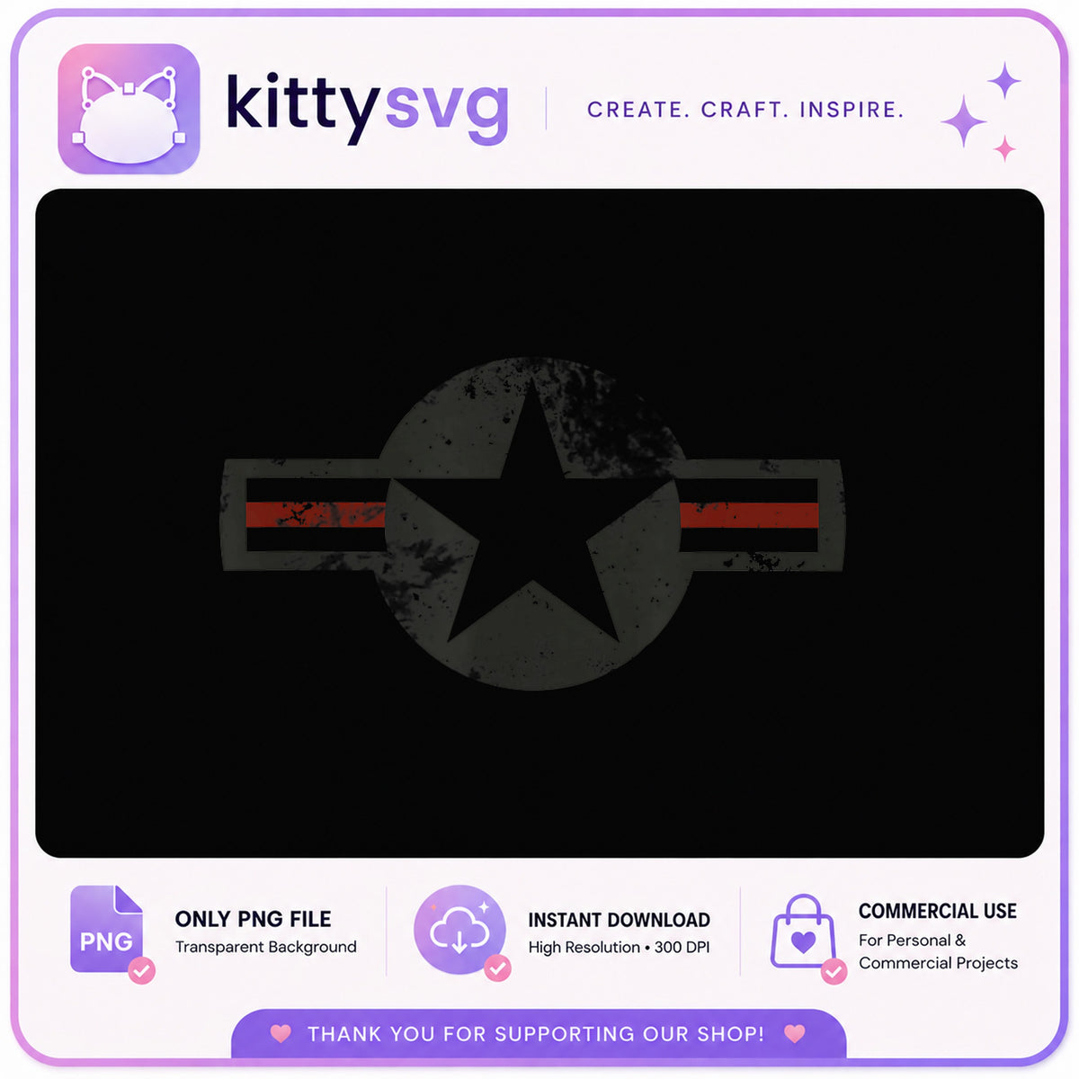 US Air Force Star Roundel Grunge PNG, Military Star PNG, Army PNG