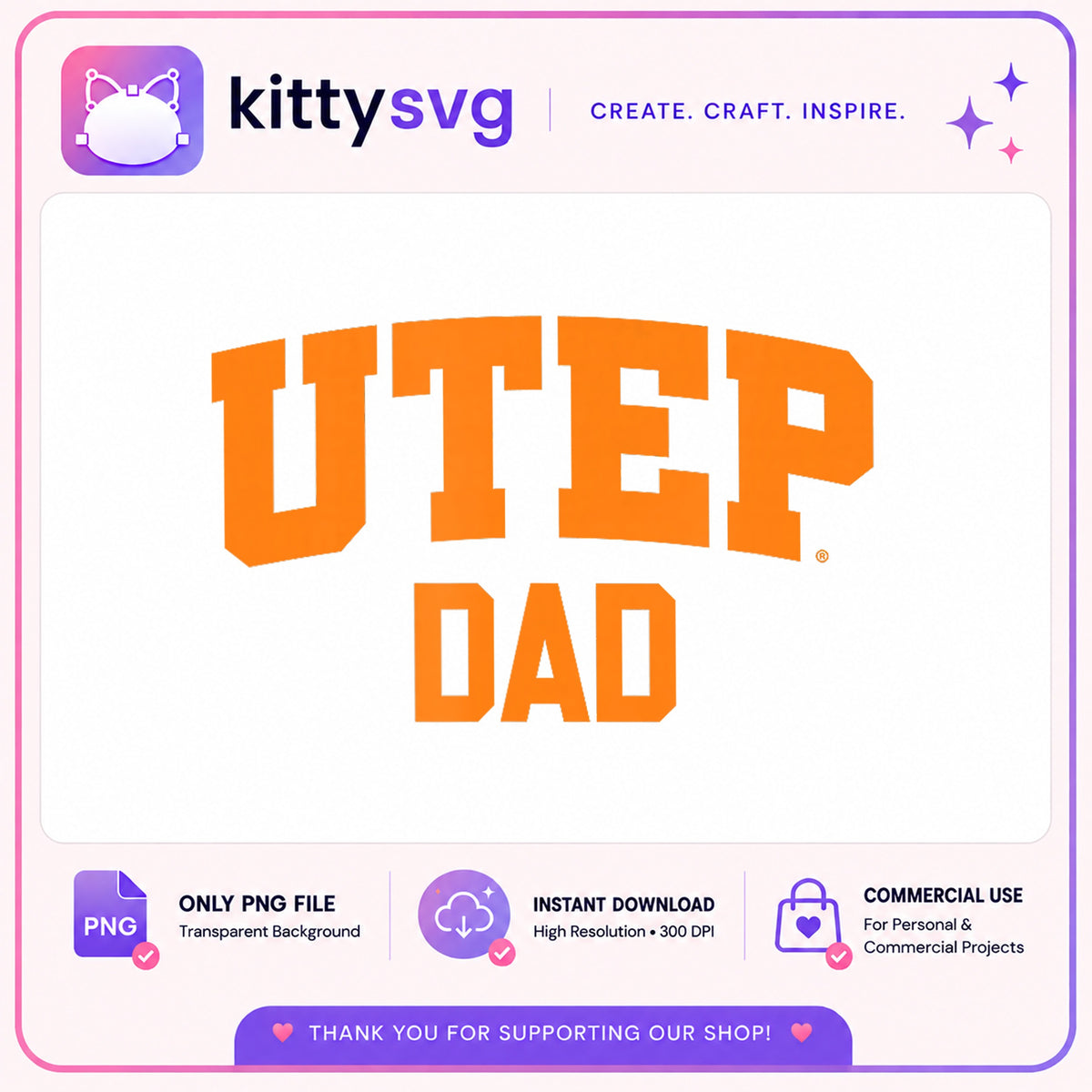 UTEP Dad PNG, University Of Texas El Paso Dad, College Dad PNG