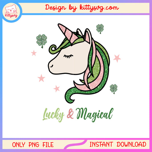 Unicorn magical st patrick's png, st patrick's day parade png