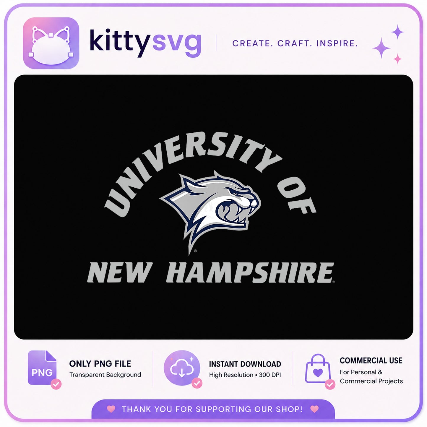 University Of New Hampshire Wildcats PNG, UNH Logo PNG, College PNG