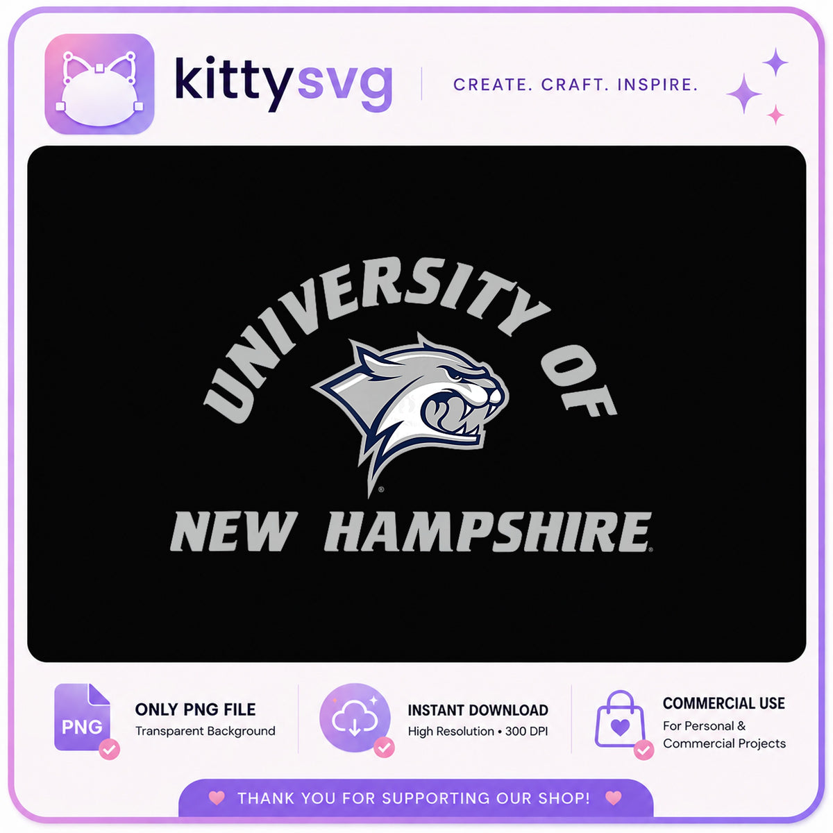 University Of New Hampshire Wildcats PNG, UNH Logo PNG, College PNG