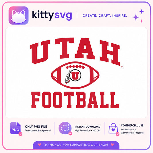 Utah Football PNG, Utes Football Shirt, College Football PNG