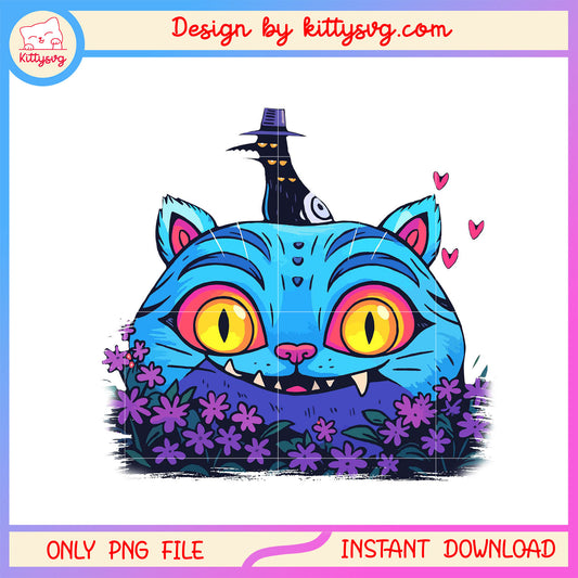 VIntage floral derpy tiger and crow design png, demon tiger png