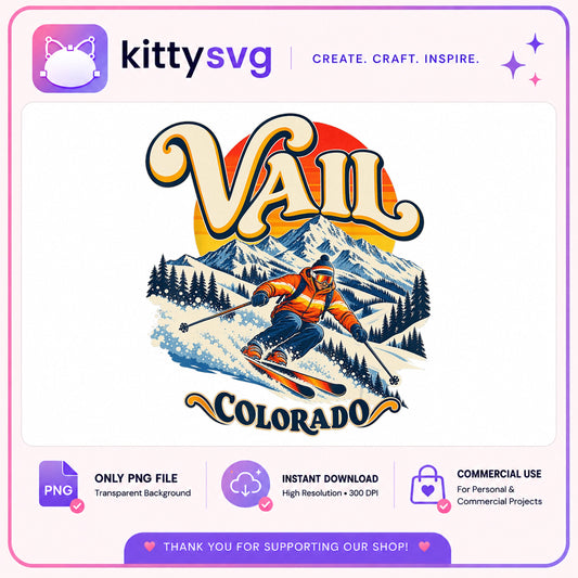 Vail Colorado Skiing PNG, Retro Ski Mountain PNG, Winter PNG