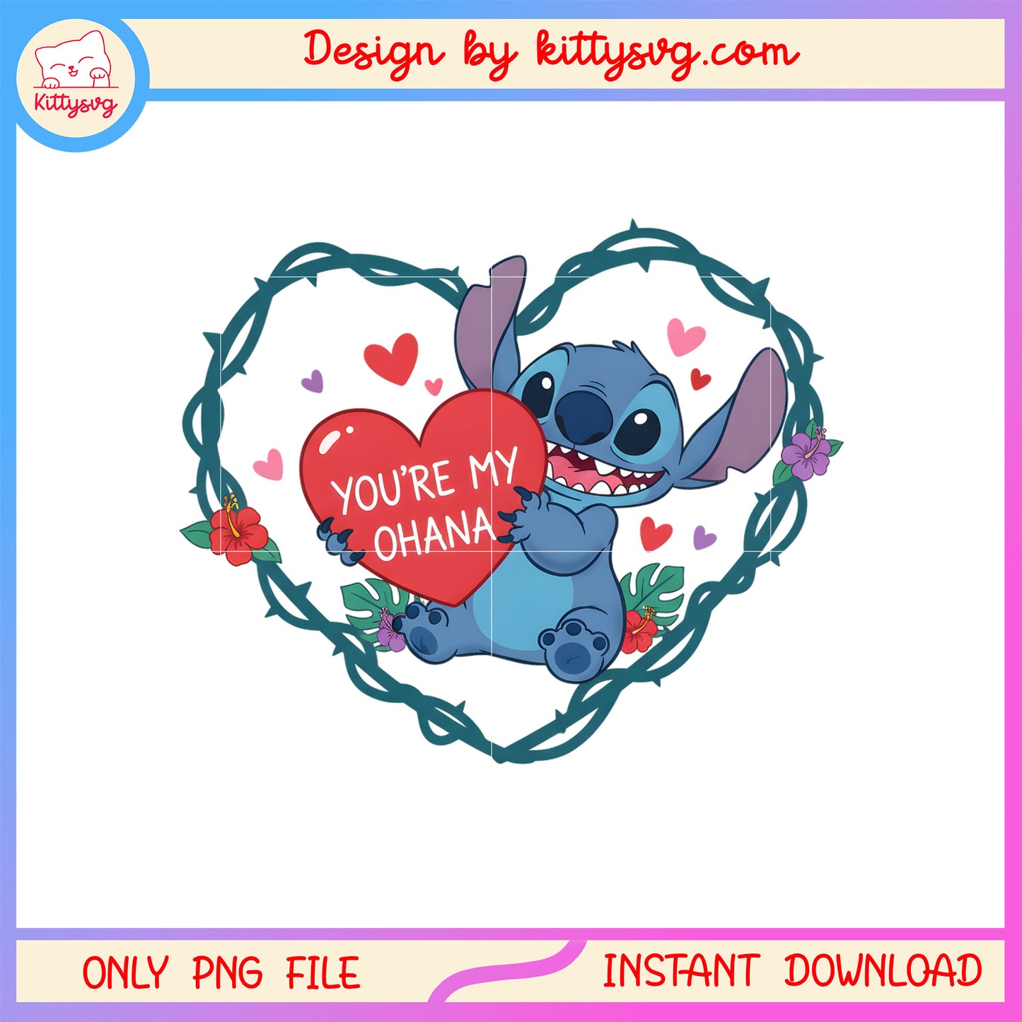 Valentine blue heart stitch png, stitch valentines day​​ png