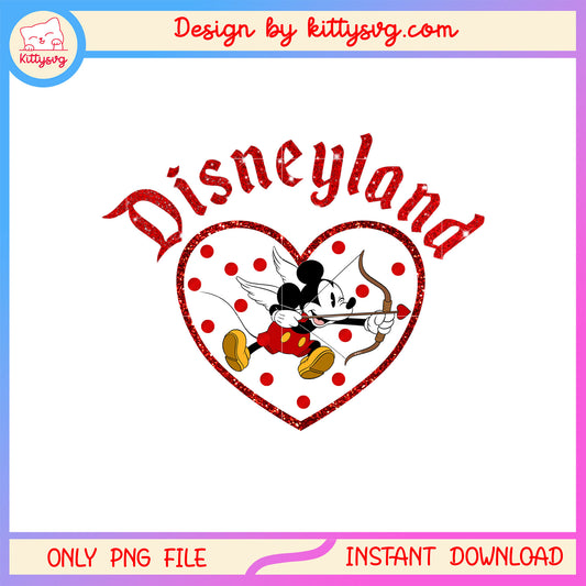 Valentine disineyland cupid mickey png, disney valentine's day​ png
