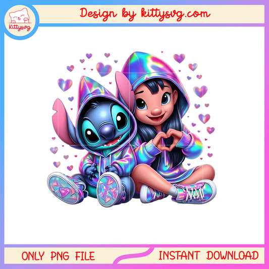 Valentine magic friend stitch png, stitch valentines day​​ png