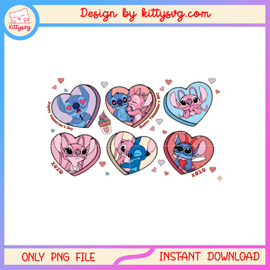 Valentine my love stitch png, stitch valentines day​​ png