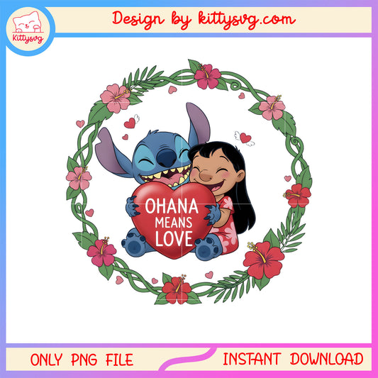 Valentine ohana love stitch png, stitch valentines day​​ png