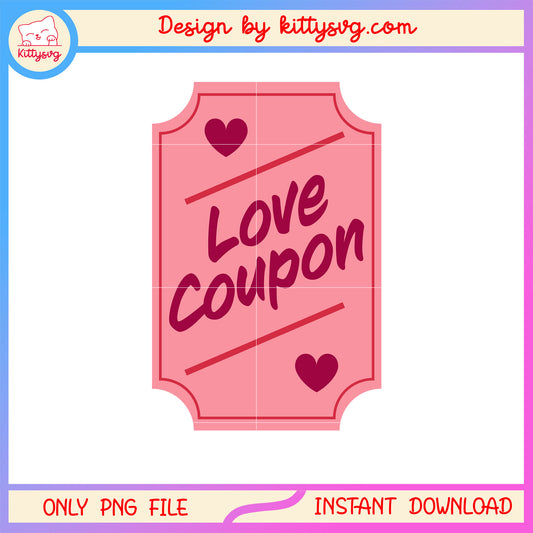 Valentine pink love coupon png, heart valentine's day​​ png