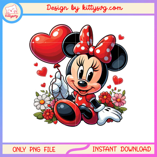 Valentine red minnie balls png, disney valentine's day​ png