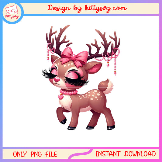 Valentine reindeer bow design png, valentines day bow​ png
