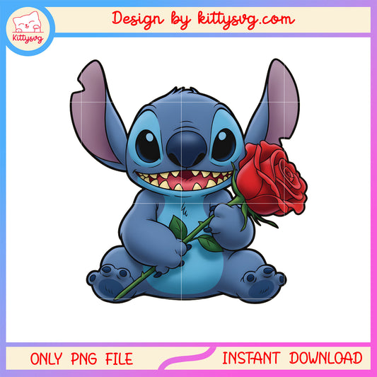 Valentine rose image stitch png, stitch valentines day​​ png