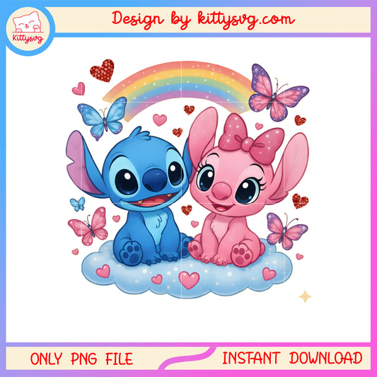 Valentine stitch chibi design png, stitch valentines day​​ png