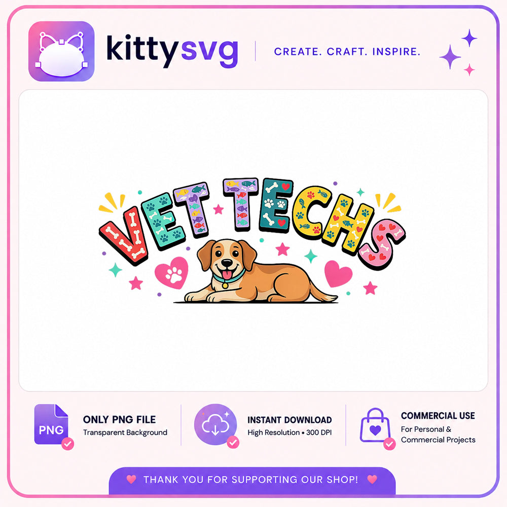 Vet Techs PNG, Veterinarian Dog Clipart, Vet Tech Gift PNG