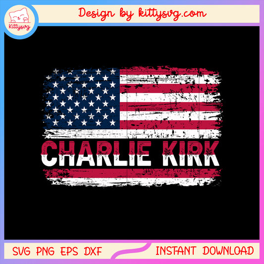 Vintage america flag charlie kirk america svg, america flag svg