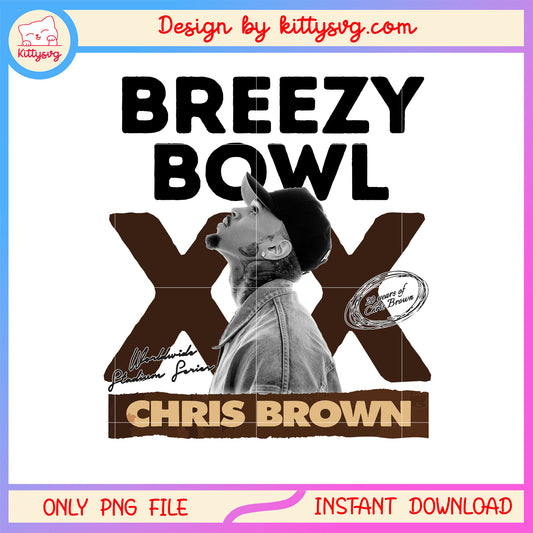 Vintage breezy bowl xx poster design png, chris brown albums​ png
