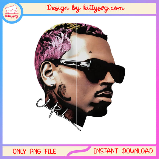 Vintage chris brown face design png, chris brown jersey png