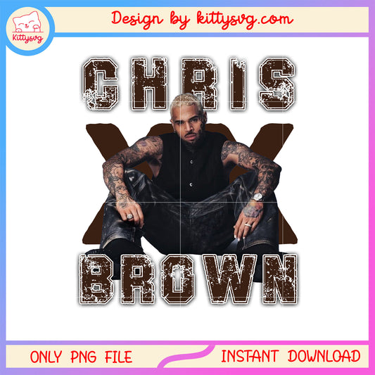 Vintage chris brown xx design png, chris breezy bowl png