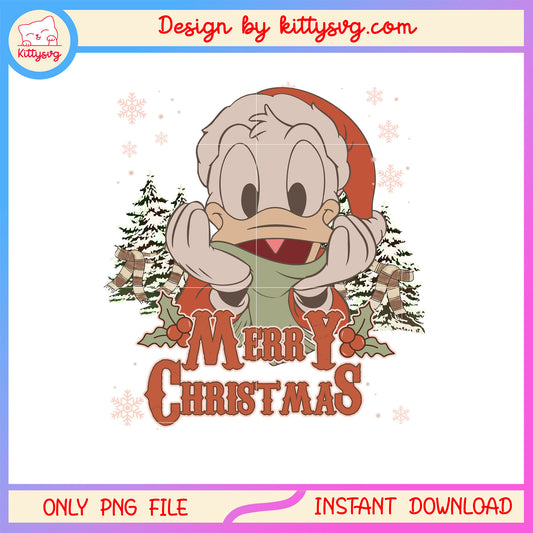 Vintage disney donald merry christmas png, disney donald duck png