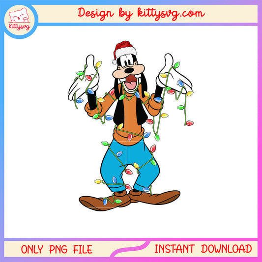 Vintage disney goofy christmas lights png, disney goofy character png